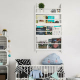 This kid's white montessori bookcase is a useful storage space to store your children's books and accessories