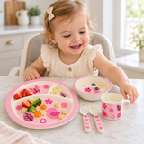 Eco Conscious Bamboo Baby & Toddler Feeding Set | 5 Piece Set | Birds and Nature