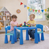 Chunky & Funky Plastic Kid's | Children's Activity Table & 2 Chair Set | Blue