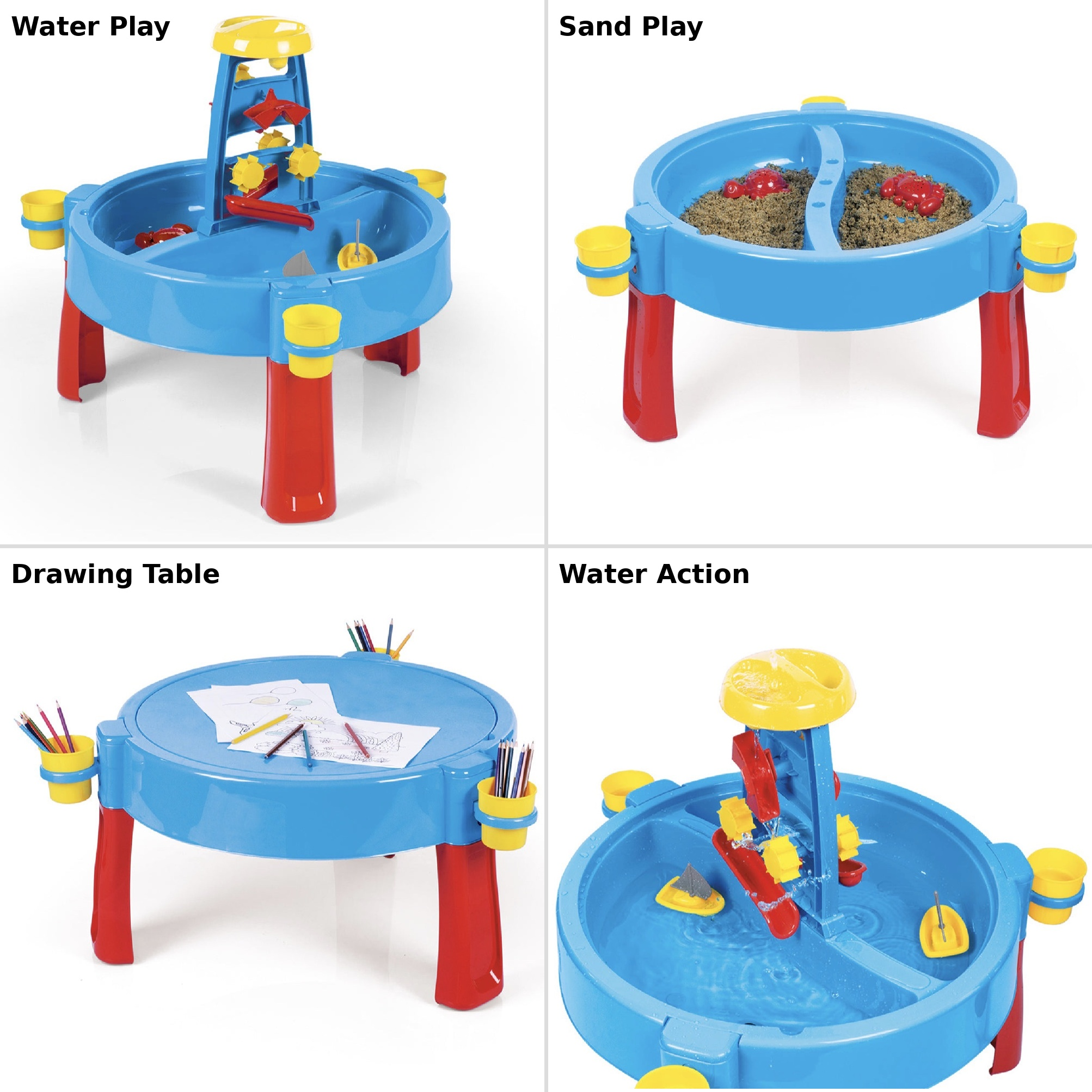 Dolu Sable et eau 3 en 1 Table de créativité à partir de 2 ans, jouet Dolu Sable et eau 3 en 1 Table de créativité à partir de 2 ans, jouet
