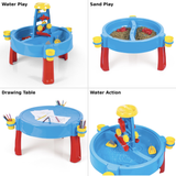 3-in-1 Indoor & Outdoor Sand & Water Table | Multi Play Station with Drawing Top
