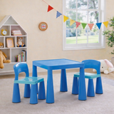 Chunky & Funky Plastic Kid's | Children's Activity Table & 2 Chair Set | Blue