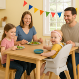 Eco Beech Wooden Scandi-Inspired High Chair | Silver Mist & Beechwood