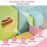 premium PU leather surface on toddler soft play blocks.