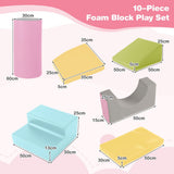 Foam climbing set showing individual shapes and sizes