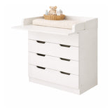 White nursery changing station with folding top
