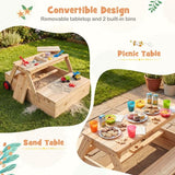 2-in-1 kids picnic bench sandpit