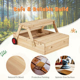 Outdoor wooden sandpit table for toddlers