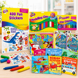 6 Piece Childrens Craft Kits | Dot to Dot Book | 12pk Jumbo Crayons | Plasticine | Colouring Book | Sticker Book | Activity Book