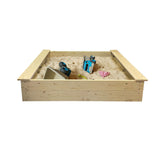 outdoor sandpit with seating edges
