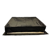 timber sandpit with protective cover
