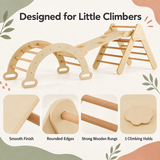 6-in-1 Children's Eco Wood Climbing Frame | Montessori Pikler Set | Arch | Rocker | Slide | Climbing Triangle | Den