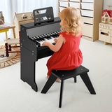 Montessori Learn With Lights e-Piano and stool black finish