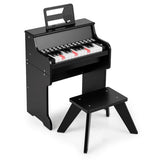 Kids black piano and ergonomic safety stool