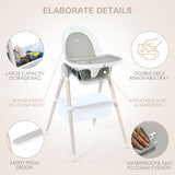 Rozkładane krzesełko do karmienia dziecka 4 w 1 | Fotel bujany | Niskie krzesło | Neutralna poduszka | 6m do 6 lat