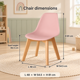 Pink desk chair dimensions showing 81 cm overall height