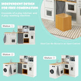 Play kitchen set with washing machine and stool 