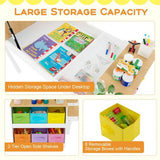 Kids craft table with hidden storage beneath the lift-up tabletop