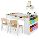 2-in-1 children’s art table converted into an easel with paper roll