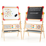Freestanding Kids Art Easel with Double-sided Drawing BoardMontessori 3-in-1 360° Educational Magnetic Art Easel | Whiteboard | Chalkboard | Accessories | 3 Years and up