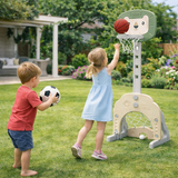 Montessori 3-in-1 Kids Basketball Stand | Adjustable Height | Football & Golf Goal | 3 Years+