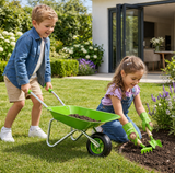 Montessori Garden Toy Set with Rust-Resistant Stainless Steel Wheelbarrow & Tool Kit | Outdoor Kids Toys for Sand Pit | 3 years+