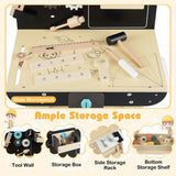 Wooden children’s workbench measuring 50 × 30 × 74 cm