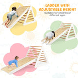 Deluxe Eco Montessori Pikler Triangle, Slide & Climbing Wall | Natural & White