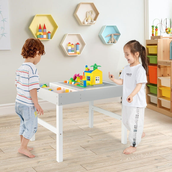 3-in-1 Lego Table with Storage | Activity Table with  Reversible Tabletop & Desk | 3 Years plus