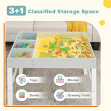 3-in-1 Wooden mega bloks table cum activity table infant