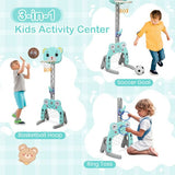Children’s sports activity centre with basketball football and ring toss