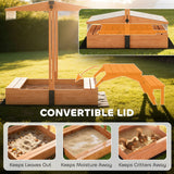 Wooden sensory play sandpit with seating