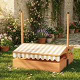 Kids outdoor sandpit with adjustable sun canopy