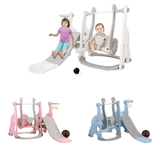 Children's Swing and Slide Set | Basketball Hoop | Indoor Outdoor | Pink, Grey or Blue