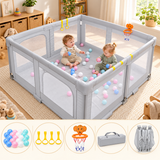 Grey foldable baby playpen 127 x 127cm in a neutral Little Helper playroom