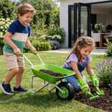 Montessori Garden Toy Set with Rust-Resistant Stainless Steel Wheelbarrow & Tool Kit | Outdoor Kids Toys for Sand Pit | 3 years+
