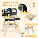 Montessori-inspired wooden tool bench for kids aged 3+ with toy tools and building accessories