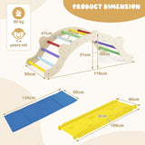 Colourful Wooden Pikler arch, reversible ramp and mattress dimensions