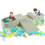 Kids’ indoor soft play set with slide, step and ball pit