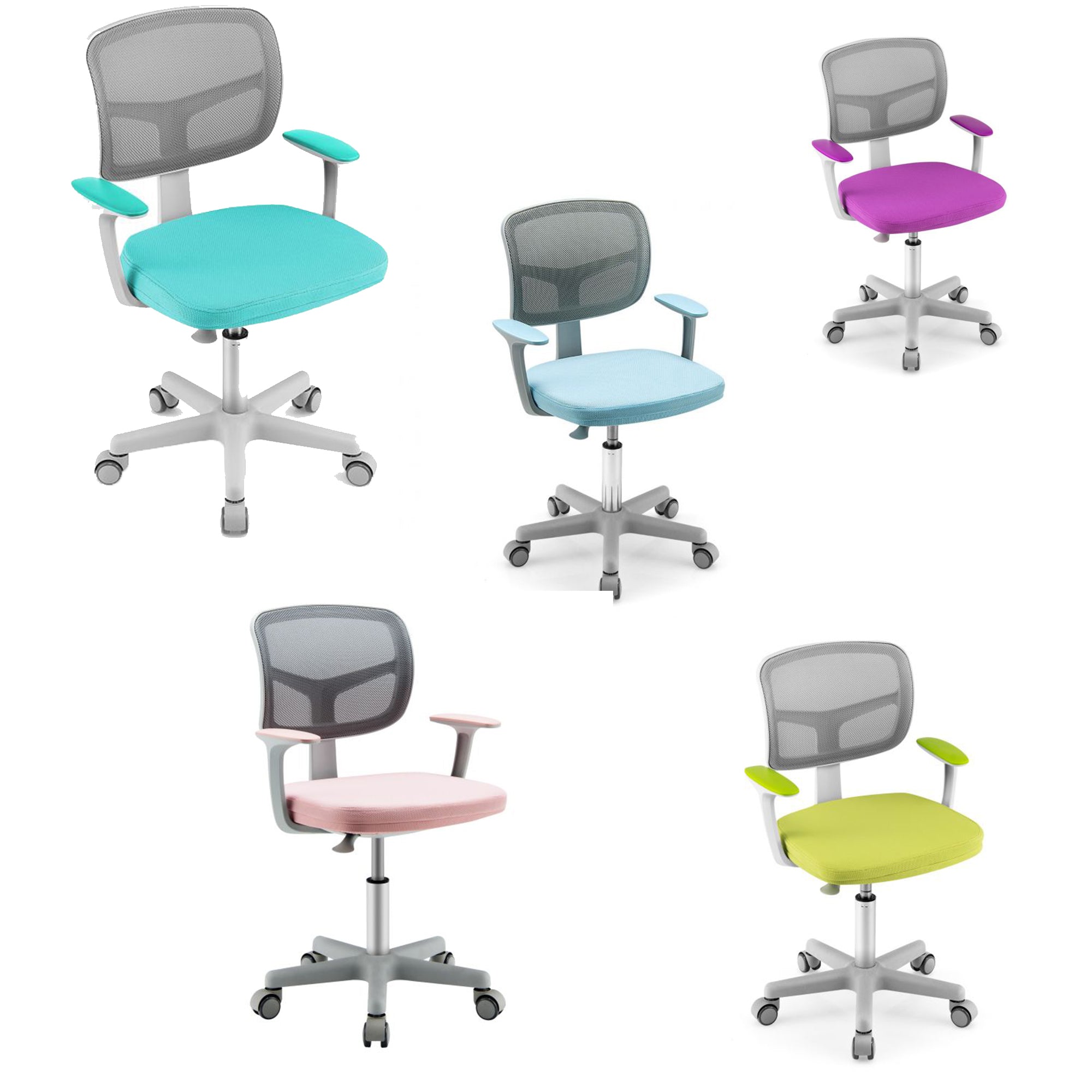 Spine Supporting Height Adjustable Ergonomic Childrens Desk Chair Childrens Office Chair 3-10 Years