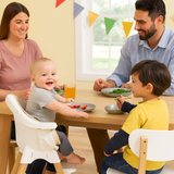 Eco Beech Wooden Scandi-Inspired High Chair | White & Beechwood