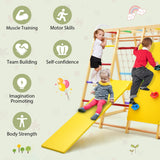 8-in-1 Eco Wood Jungle Gym | Climber Play Set | Slide | Monkey Bars | 3 years plus | Multicoloured