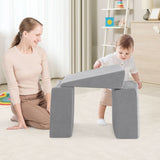 Make numerous combinations with this Large Soft Suede Montessori Soft Play Equipment | Ball Pool | Grey