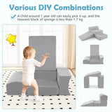 Large Soft Suede Montessori Soft Play Equipment | Ball Pool | Grey in super soft material