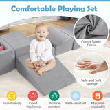 Soft Suede Montessori Soft Play Equipment | Ball Pool | Grey