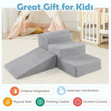 Large Soft Suede Montessori Soft Play Equipment | Ball Pit | Grey