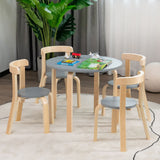 Grey| 5 Pieces Kids Bentwood Curved Back Table and Chair