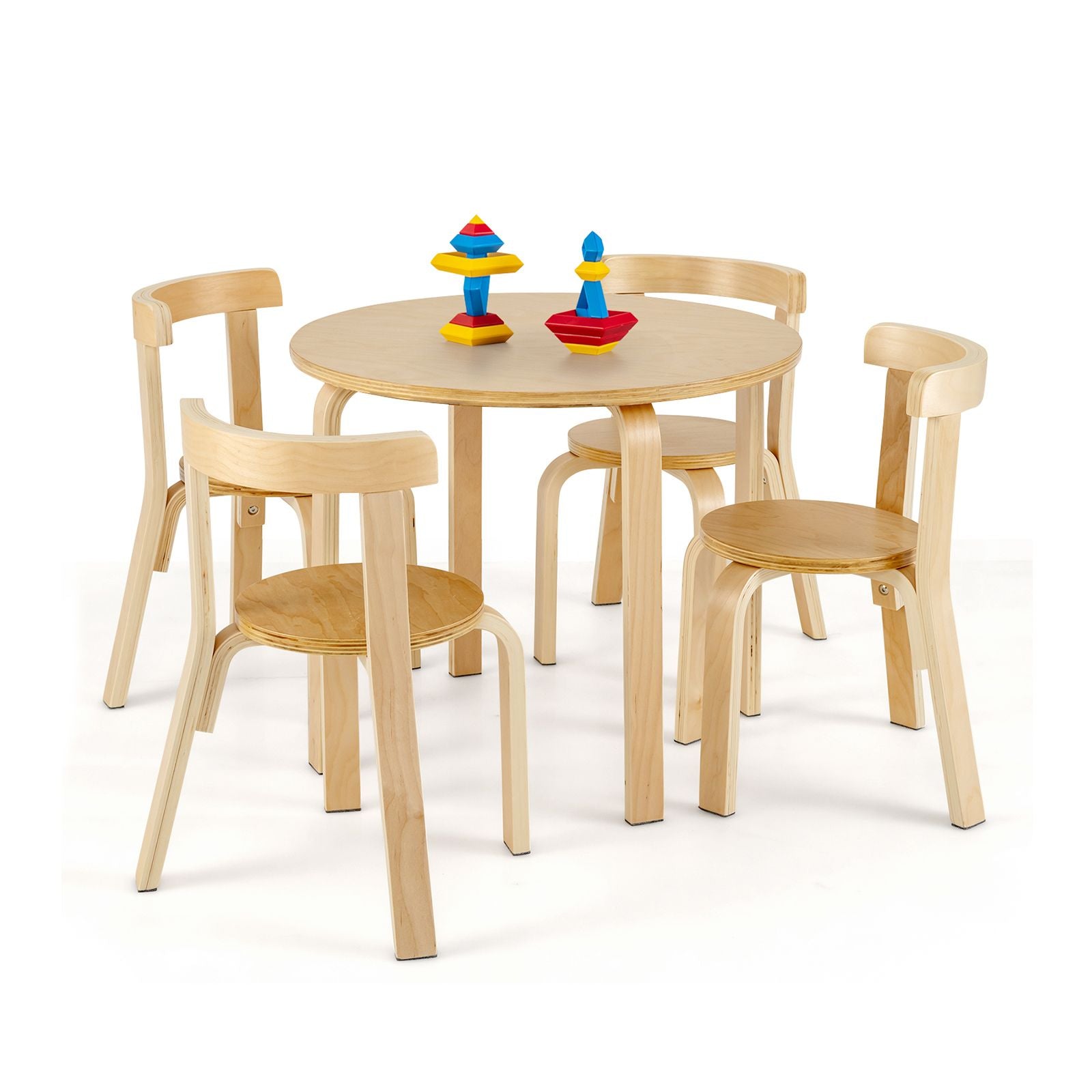 Kids 100% Eco Poplar & Birch Wood Table | 4 Ergonomic Chairs | 4 years+ ...