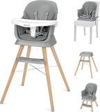 Стульчик для кормления Делюкс 4-в-1 | Бустер | Табурет | Низкий стул | Серый или кремовый | 6м - 99 лет