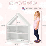 Montessori House Bookcase & Toy Storage | 5 Open Cubbies | White or Pink